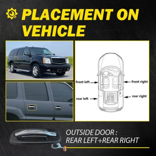 Rear Passenger Driver Side Exterior Handle Fit Door 99-07 Silverado Sierra
