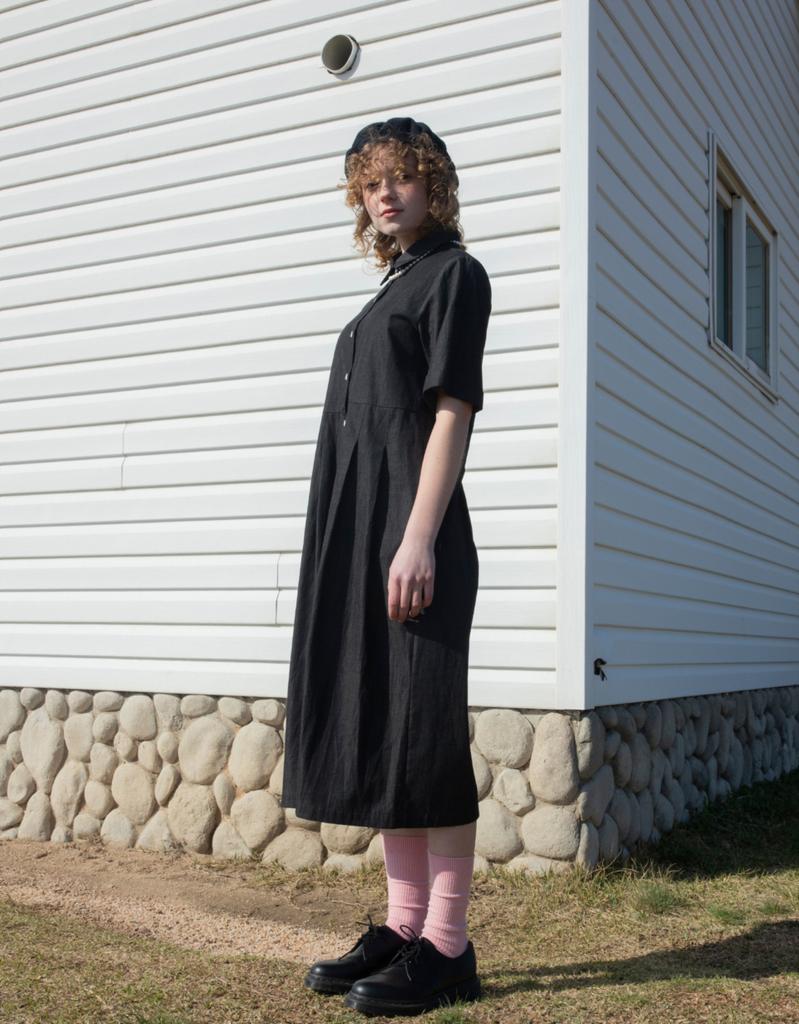Beonadeumiljeu Turn Up Sleeve Dress - Black