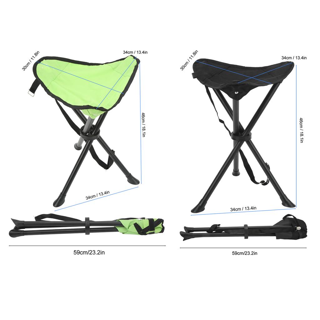 Folding Tripod Stool 600D Oxford Cloth Anti Fall 200KG Load Bearing Foldable Chair Good Stability Anti Slip for Fishing