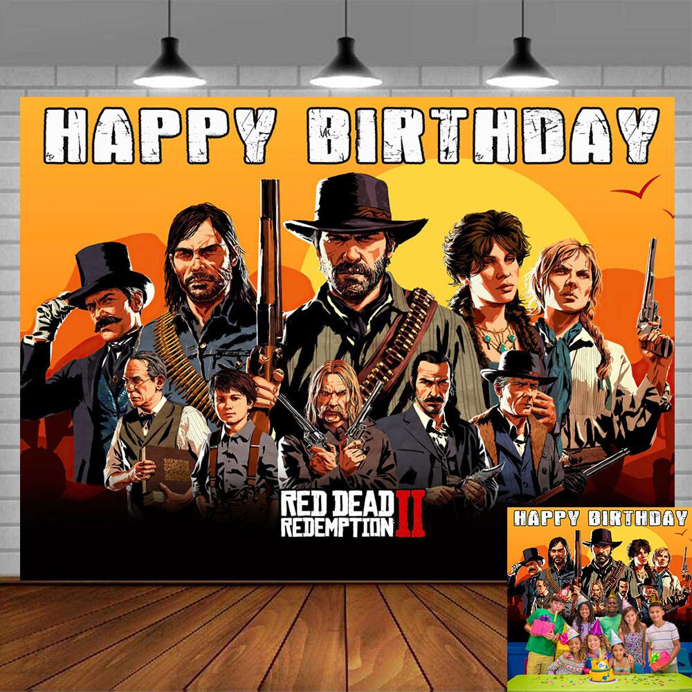 44. Red Dead Redemption Party Decorations Backdrop Banner Poster Birthday Gift