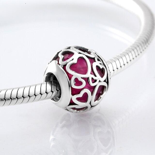 Perles fines en argent sterling 925 de forme ronde La famille est là où l'amour grandit Perles fines à faire soi-même adaptées aux bracelets à breloques originaux Fabrication de bijoux