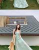 French Strappy Summer Dress – Women's Waist-Cinching, Sweet and Fresh Beach Vacation Wear
