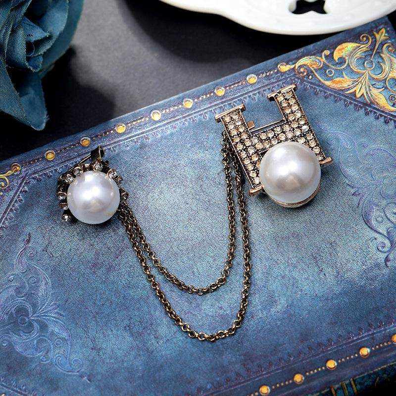 

Ретро брошь с бахромой из цепочек, мужской и женский костюм, универсальный значок-булавка, аксессуары для демонстрации личности и темперамента