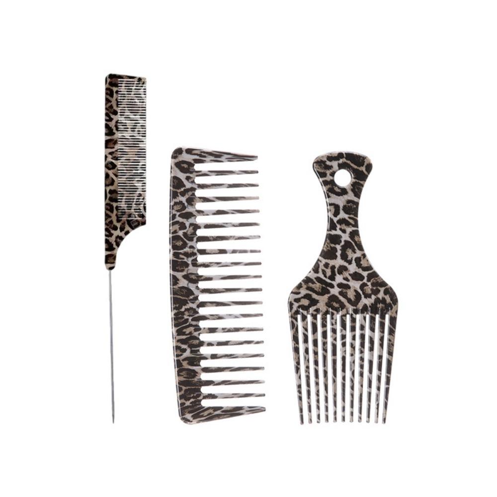 

3Pcs Wide Tooth Hair Styling Tools Set Leopard Print Hair Comb Set Dreadlocks Twisting 3Pcs