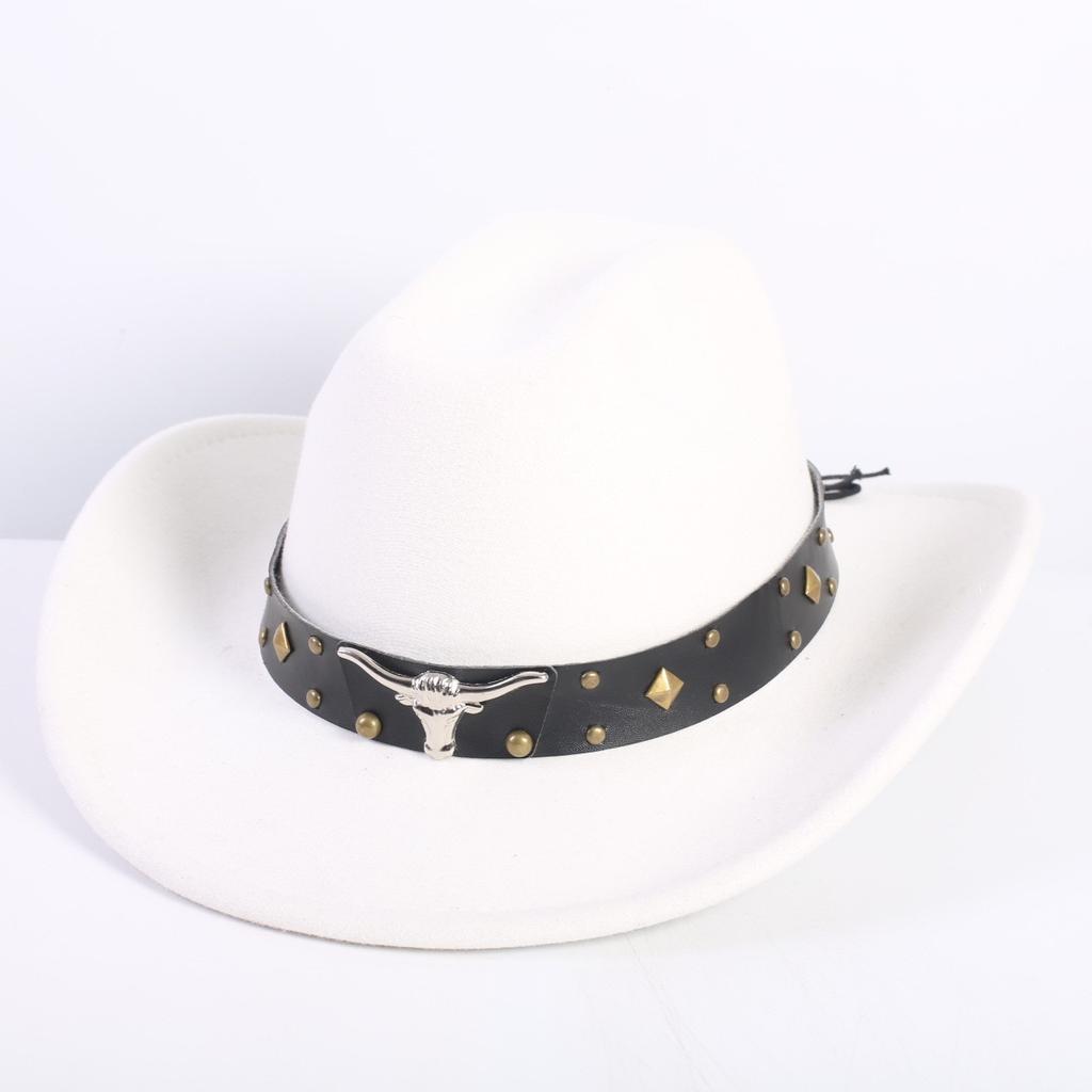 Popular European and American fashion OL style one-word cowboy hat men's and women's high-end top hat jazz hat felt hat