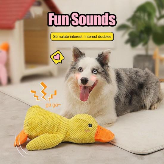 Yousheng Dog Toys Duck Shape with Sound Chew Toy Soft Safe Odor-Free Interactive Stress Relief Plush Toy for