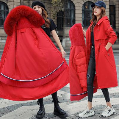 Schicker Damen-Winter-Langfutter, abnehmbare Kapuze, winddichter Mantel, Oberbekleidung, Übergröße, Pufferjacke, Baumwolle, gepolsterte Parkas