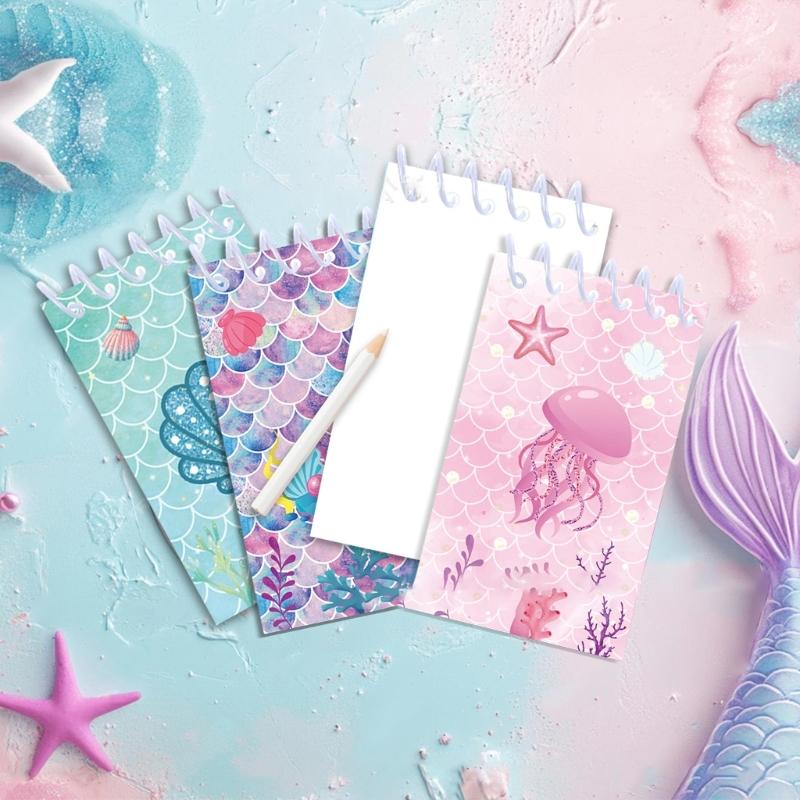 8 Pcs Spirals Notepads Pocket Notebooks Cartoon Notebooks Small Notebooks School Reward Gift Birthday Party Supplies