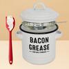 Bacon Grease Container with Strainer Scraper 46oz Ceramic Grease Saver 46oz Retro Lard Pot Cooking Up Fat Catcher