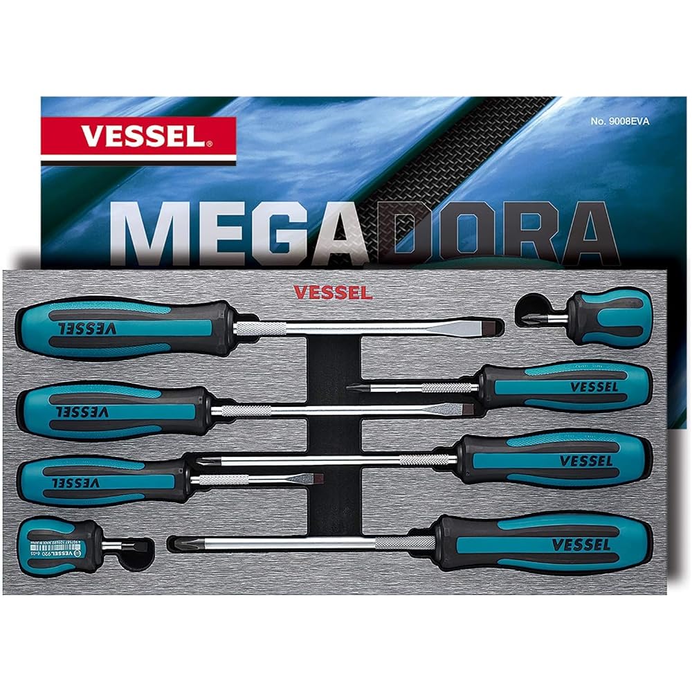 VESSEL MEGADORA Screwdriver Set, 8-Piece, 9008EVA (EVA Foam Set)