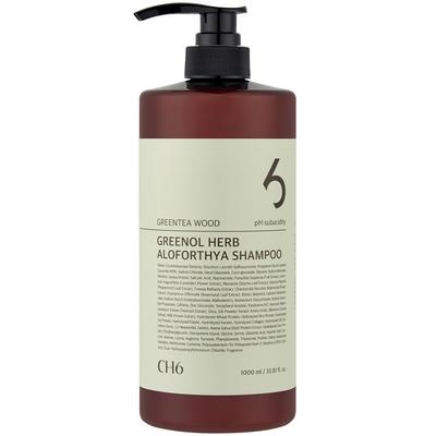 CH6 Greenol Herb Allophosia Hair Loss Shampoo Zielona herbata Drewno Zapach, 1L, 1 szt.