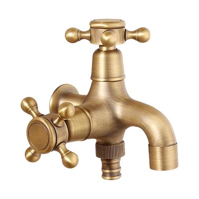 Small Pool Tap Water Faucet Tap Retro Gold Brass Wall Mount Option Created For Washing Machines For Garden Garden WC Faucet