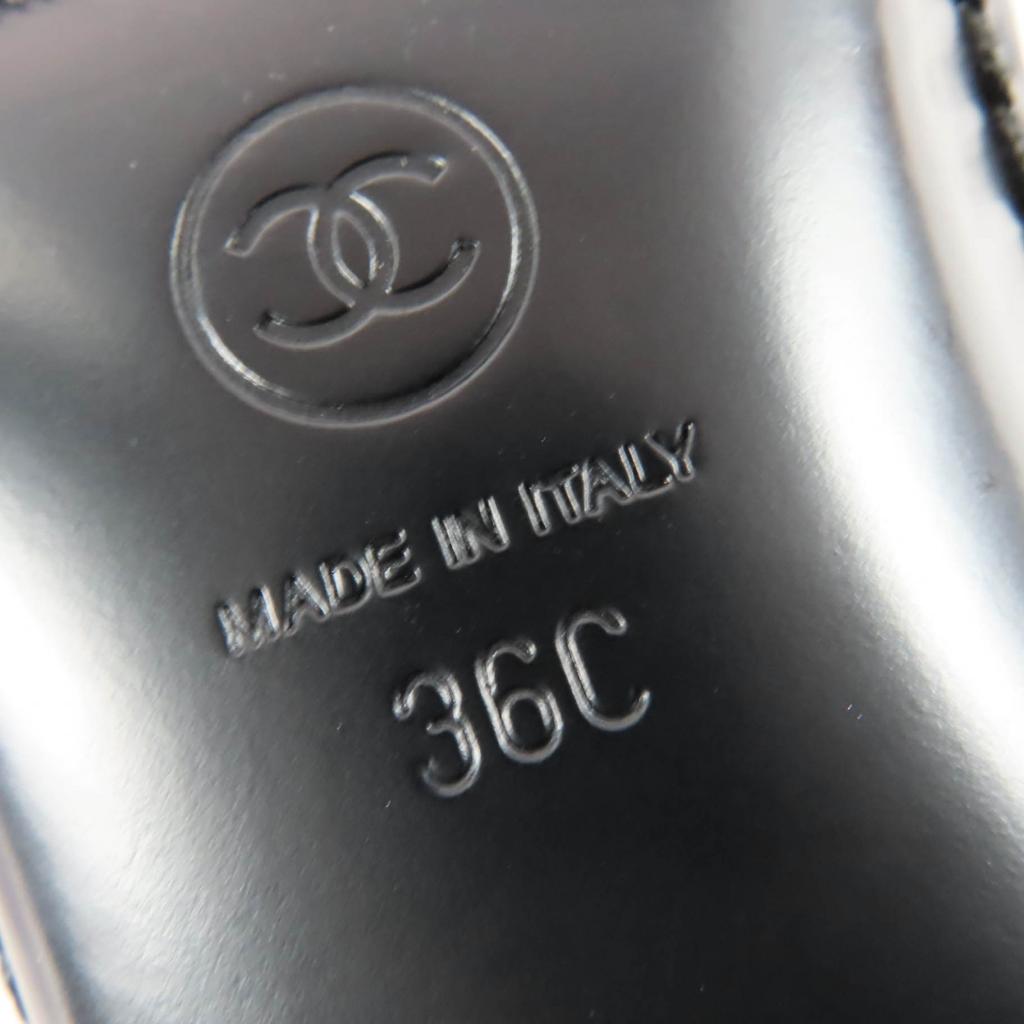 Great CHANEL loafers COCO Mark leather black leather Women 36 22B G39320 Used