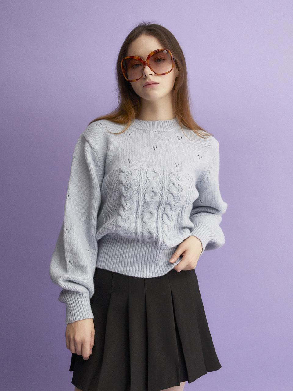 Cool Kitten Cable Knit (Blue) Free