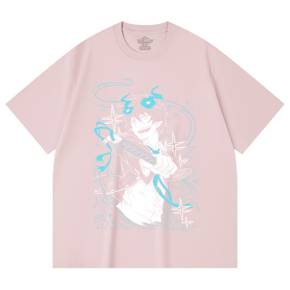 230 Gsm 100% Cotton Blue Exorcist V1 Rin Print Unisex Heavy Cotton T Shirt