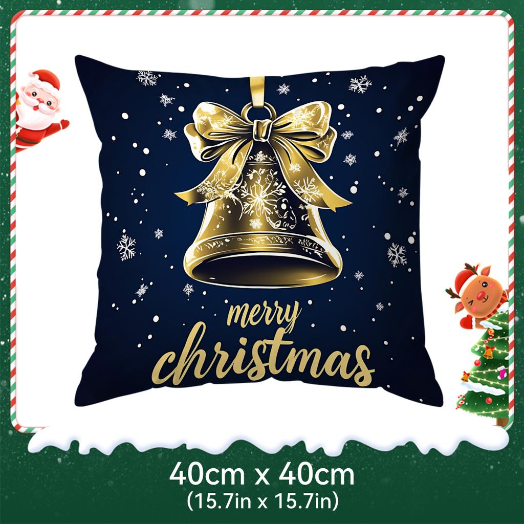 Blue Golden Christmas Snowflakes Cushions Pillowcase Polyester Cushion Cover Throw Pillow Pillowcover Home Car Sofa Decor