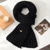 Zimní dámská špičková pletená vlněná šála korejského stylu, všestranná jednobarevná, hřejivý nákrčník, zahuštěná párová studentská šála