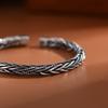 100% Solid 925 Sterling Silver Retro Bracelet for Women Men Vintage Handmade Interware Bar Simple Bracelet Birthday Gift