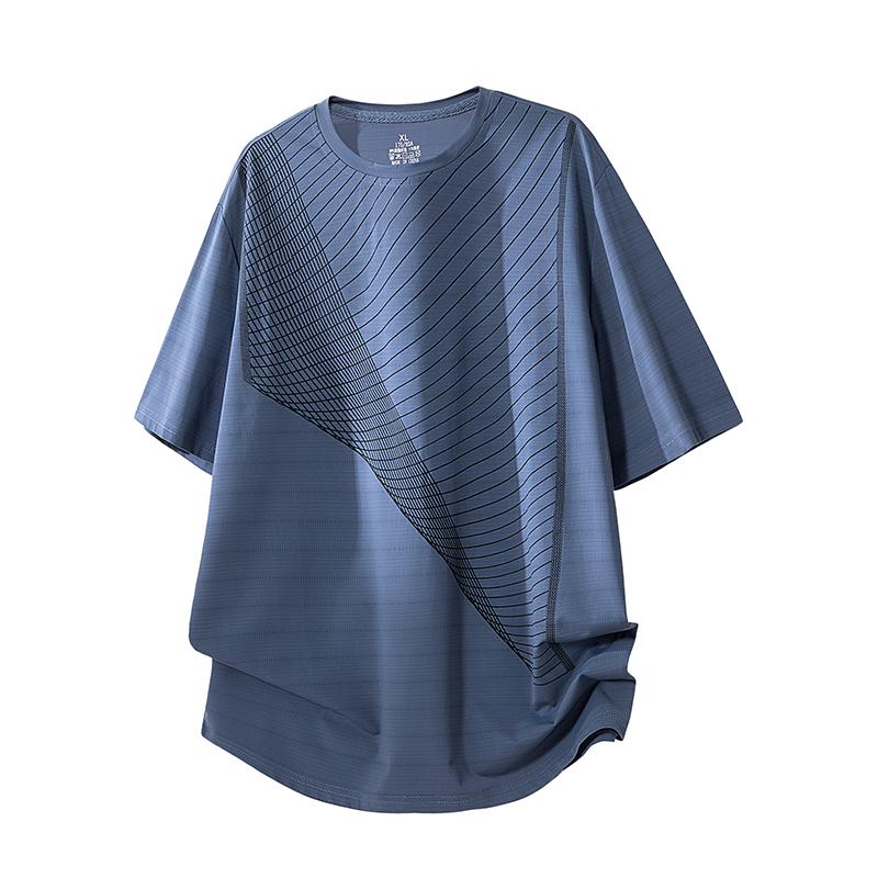 Quick Drying Sports T-shirt Men's Ice Silk Fitness Loose Summer Thin Short Sleeved Running Top