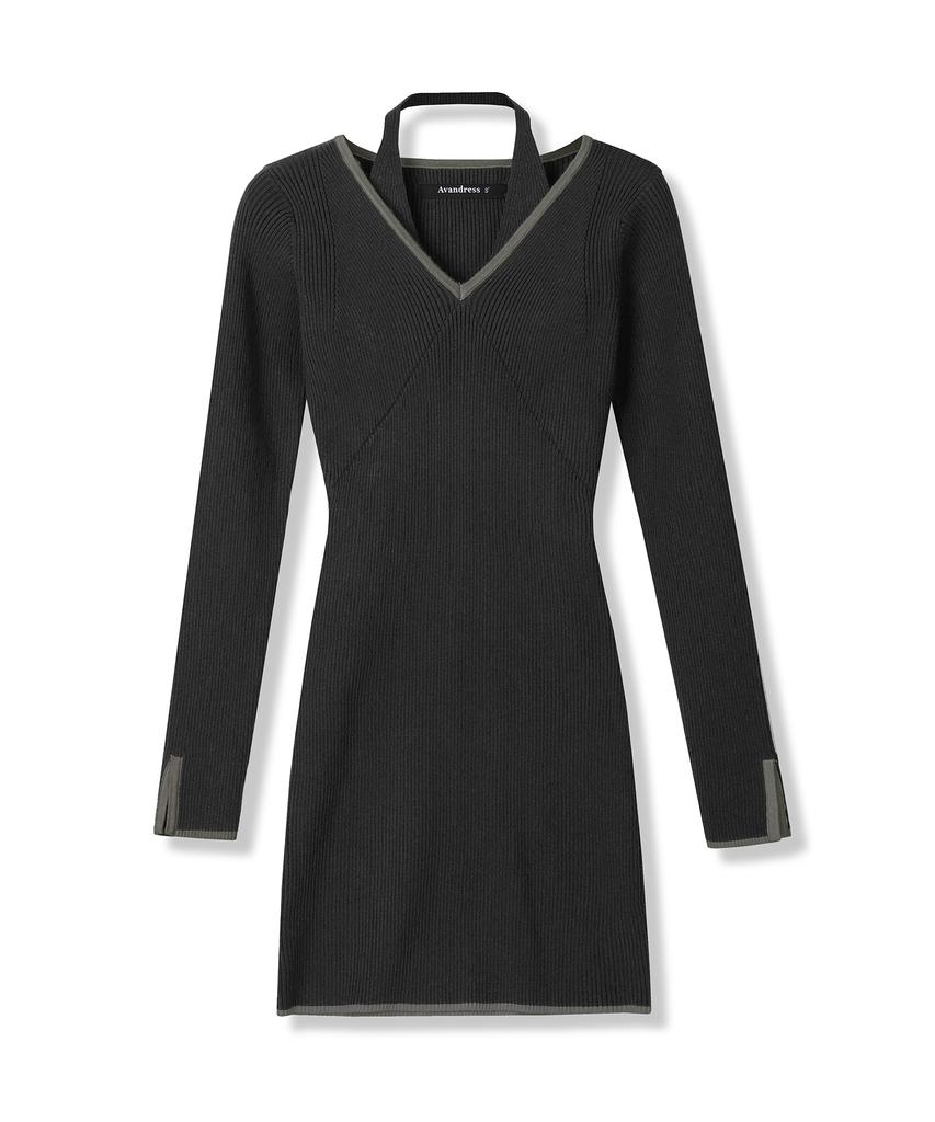 Urban Dress Eila Ribbed Dress Charcoal