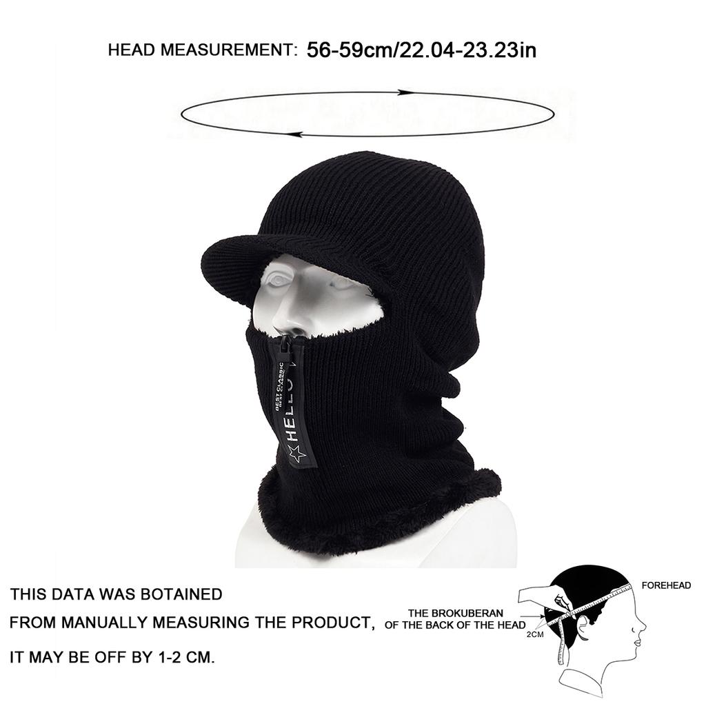 Unisex Ski Beanie Hat Face Protection Thick and Warm Knitted Hat Autumn Winter Outdoor Leisure Hats Travel Accessories for Women Men