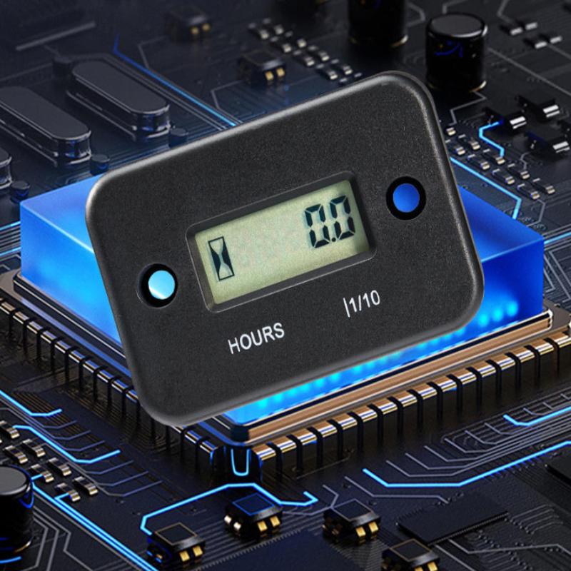 1 Set Motorcycle Engine Working Hour Meter Inductive Timer Lcd Display Digital Time Gause For Atv Boat Moto Instrument