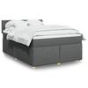 VidaXL Slatted Bed Base with Mattress Dark Grey 140x190cm Fabric 3286669