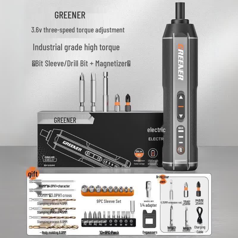 

Greener 4V Cordless Electric Screwdriver Kit CN plug (adapter included)