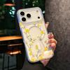 Luxury Clear Flowers For Magsafe Phone Case For iPhone 17 Air 16 15 14 13 Pro Max 16E Magnetic Wireless Charge Shockproof Cover