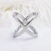 High-End Dual-Use Copper X-Shaped Silk Scarf Ring for Women