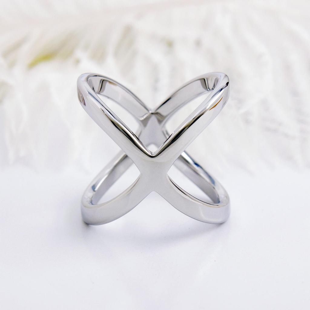 High-End Dual-Use Copper X-Shaped Silk Scarf Ring for Women