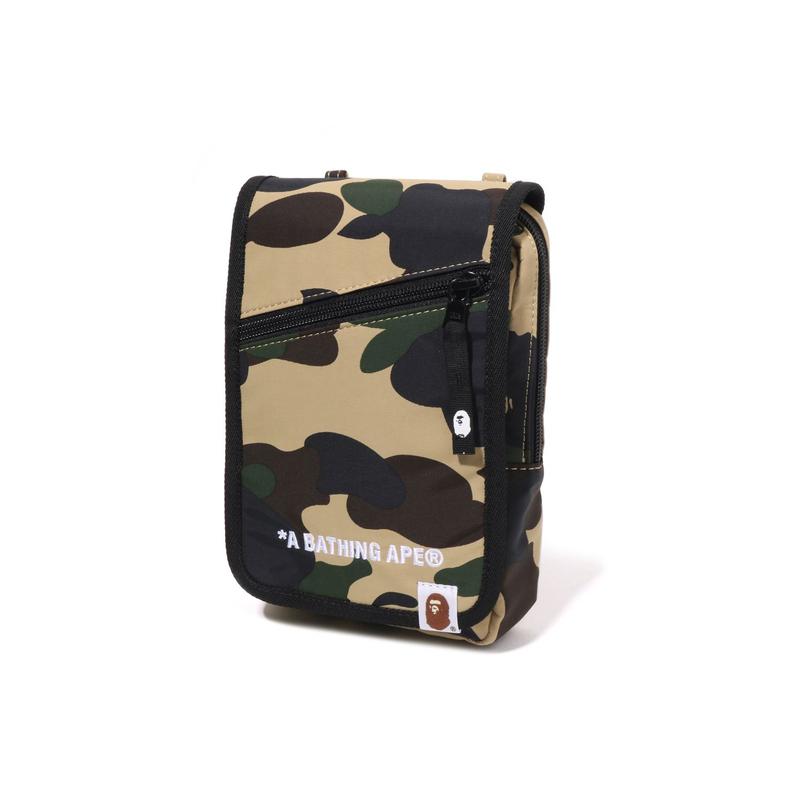 New A BATHING APE Fabric Crossbody Bag, Shoulder Bag Regular Men's Yellow/Green 0ZXBGM004901P