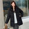 Winter New Korean Style Mid-length Hooded Puffer Jacket, Fashion Versatile Simple Warm Outerwear