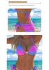 2026 Blue Gradient Leopard Halter Bikini - European & American Style Backless Swimsuit