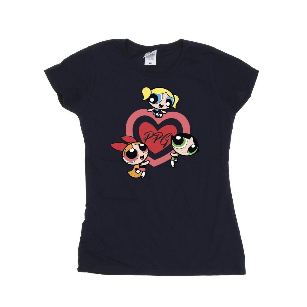 The Powerpuff Girls Womens/Ladies Double Heart Cotton T-Shirt