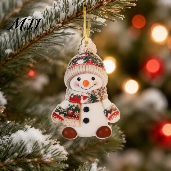 Christmas Gift Tags Snowman Hanging Ornament, 2D Acrylic Lightweight Pendant, Fade Ornaments Resistant Piece for Holiday Tree Party Festive