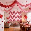 4 Peças de Guirlanda Brilhante com Corações de Glitter Flexível Torcível Decoração de Festa Casamentos Aniversário Dia dos Namorados Suprimentos