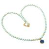Titanium Druzy, Larimar Gemstone 925 Sterling Silver Jewelry Necklace 20" KJ-1208