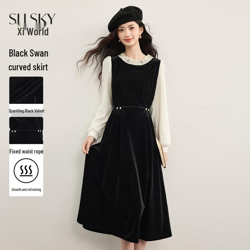 SLLSKY Хепберн Черный Повседневный Топ XL