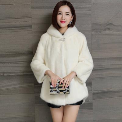 New Sweet Imitation Fur Long Coat Women's Hooded Imitation Sable Coat Women's Fashion and Atmosphere Fur Coat