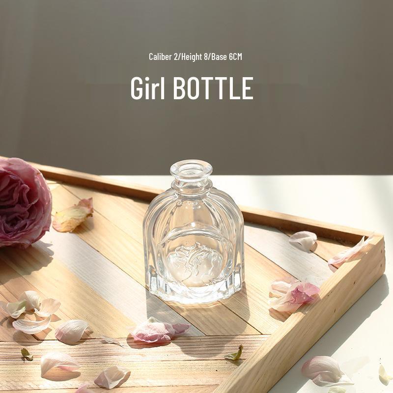 Retro Embossed Transparent Glass Vase: French-Inspired Luxury Home Decor for Living Room