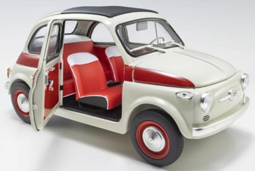 Kyosho Original Scale Fiat Nuova 500 Sport Finished Product KS08966SLG 1/18 (Light Gray/Red Line)