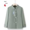 Elegant Embroidered Woolen Coat for Middle-Aged & Elderly Women – Spring & Autumn Fashion