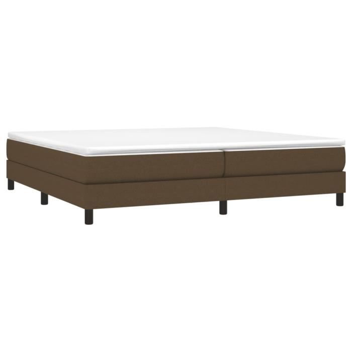VidaXL Lit à sommier tapissier avec matelas Marron foncé 200x200 cm - Modèle 3144104
