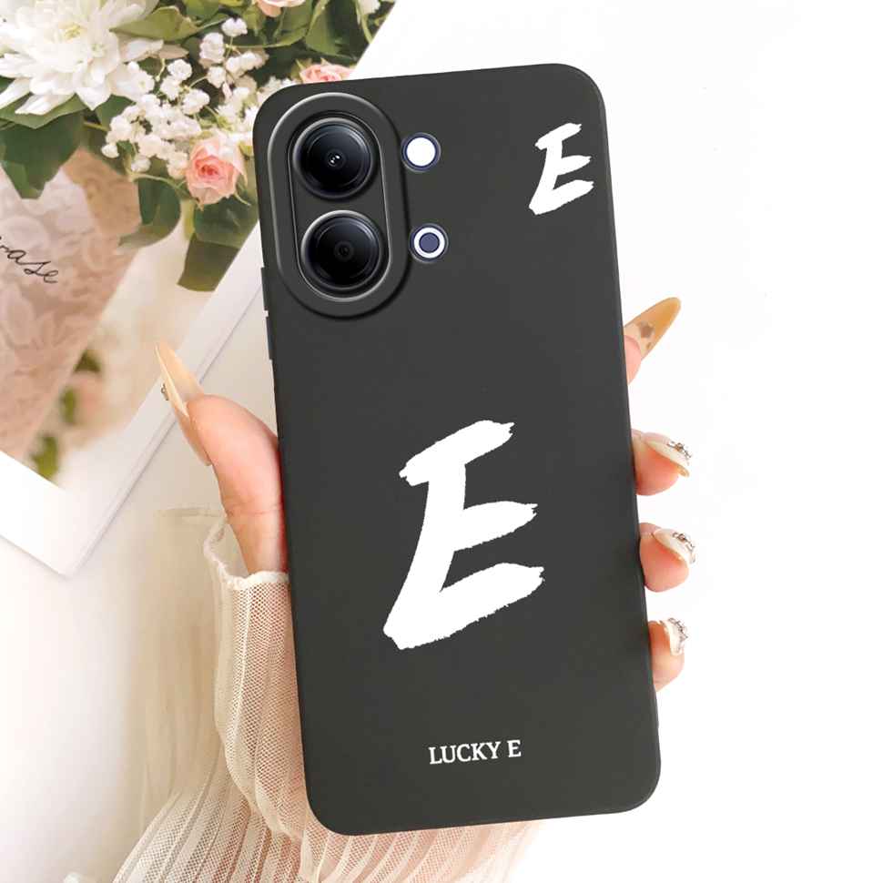For vivo Y05 4G Case Fashion Simple Letters A-Z Silicone Back Cover For Vivo Y11D VIVO Y05 4G Bumper Phone Cases Shockproof