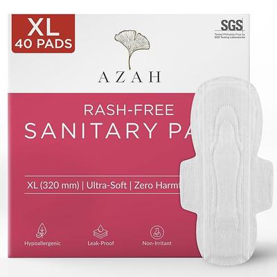 Sanitary Pads for Women XL [Pack of 40] 100% Rash-Free Sanitary Napkins | 3x More Absorption,