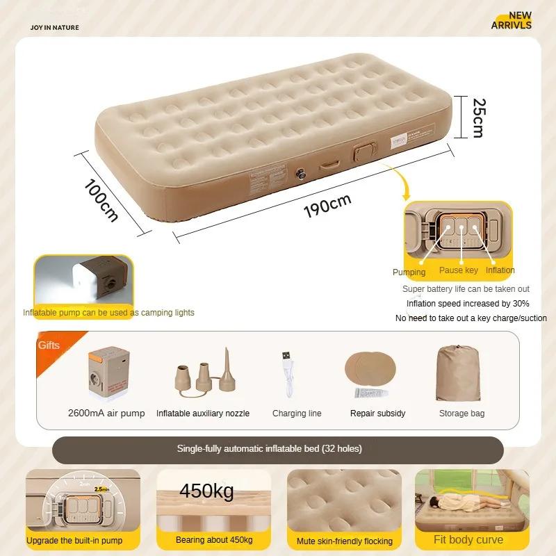 Glamping Mats Enlarged Outdoor Inflatable Mattress Interior Air Mattress Portable Floor Inflatable Mattres with Air Pump