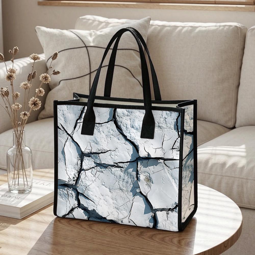 Crack Pattern Tote Bag Fashion Casual Large Capacity Daily Shoulder Handbag