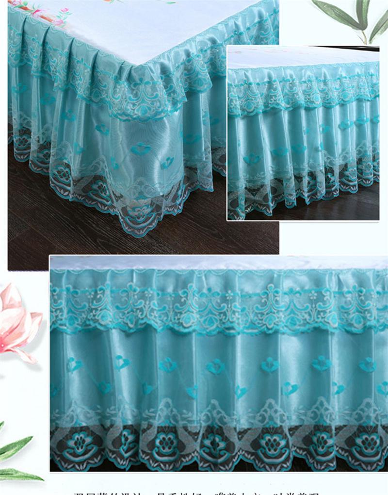 3-teilige Kühlmatte, Spitzen-Bettrock, Eismatte, moderne Bettüberwürfe, hautfreundliches Bettwäsche-Set, Stoff für Queen-Size-Betten mit Kissenbezug