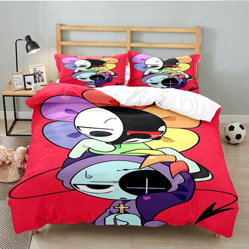 Colorful Cartoon Dandy 3PCS Bedding set,Ideal for 1pc Duvet Cover And 2pcs Pillowcases Perfect for Fan gift,Ideal for Bedroom, Dormitory